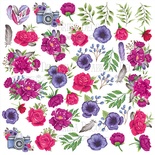 Аркуш з картинками для вирізання Mind Flowers 20x20см, ТМ Фабрика Декору