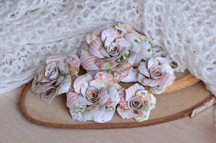 Набор бумажных цветов от WOODchic - "Яблочный цвет" 031