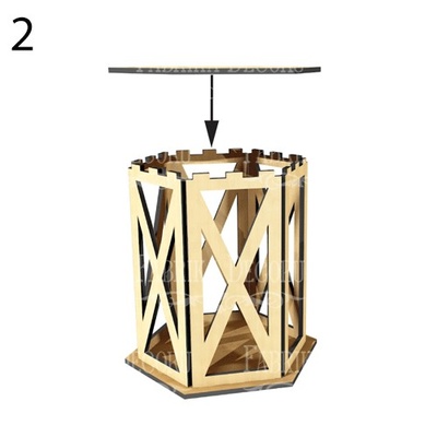 Декоративний ліхтар 6 - граний - L 082, ТМ Фабрика Декору