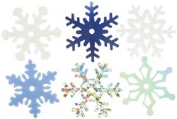 Сніжинки з пластику Creative Impressions - Medium Shimmer Snowflakes, 75шт.ук