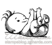 Акриловий штамп D018 Дитина, розмір 5,9х3,7 см