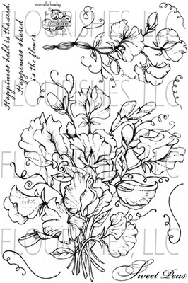 Набір акрилових штампів від Flourishes - Sweet Peas Stamp Set