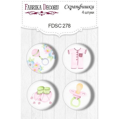 Набор скрапфишек ТМ Фабрика Декора из 4 шт № 278, Puffy Fluffy Girl