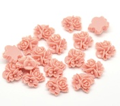 Кабашон "Квітка", колір рожевий, розмір 16x16 мм, 1 шт.