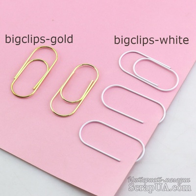 Великі скріпки для органайзерів, колір золотий — 50×20 мм