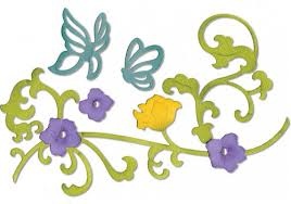 Ніж для вирубки Sizzix - Thinlits Die Set - Butterflies & Flower Vine, 6 шт.