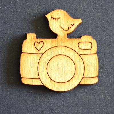 Дерев’яна фігурка WOOD-100 - Фотоапарат з пташкою, 1 штука