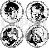 Набір акрилових штампів від ПСК "Бебі", 4 шт.