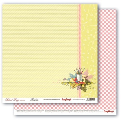 Набор бумаги для скрапбукинга от Scrapberry's - Школа, 30,5х30,5 см, 190 гр/м, (7 двусторонних) УКР