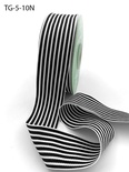 Стрічка 1.5 Inch Grosgrain MultiColor Striped Ribbon with Woven Edge, колір білий/чорний, ширина 38мм, довжина Inch0 см