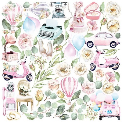 Аркуш з картинками для вирізання Walking on clouds 30,5x30,5см, ТМ Фабрика Декору (01090F)