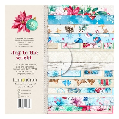 Набір скрап-паперу LemonCraft - Joy to the world, LATIN 55x30.5см, двосторонній