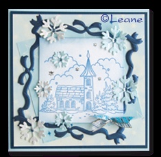 Акриловий штамп LeCreaDesign - Clearstamp Winter landscape church - Зимовий пейзаж з церквою