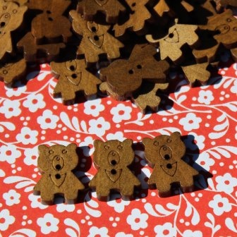 Деревʼяний ґудзик"ведмедик", 1 шт.