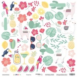 Аркуш одностороннього паперу для вирізання від Scrapmir — Елементи з колекції Summer, 30x30 см