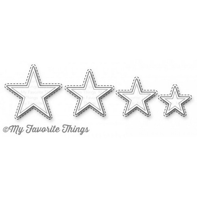 Ніж для вирубки My Favorite Things - Die-namics Inside & Out Stitched Stars, 4 шт.