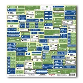 Аркуш паперу для скрапбукінгу від ScrapBerryʼs - навколо світу - Нові маршрути