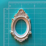 Гіпсова маленька рамка, біла з золотом, від E.В.A., 6,5x4 см, 1 шт.