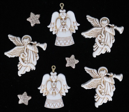Набор декоративных пуговиц Dress It Up - Christmas Bling - Glitter Angels
