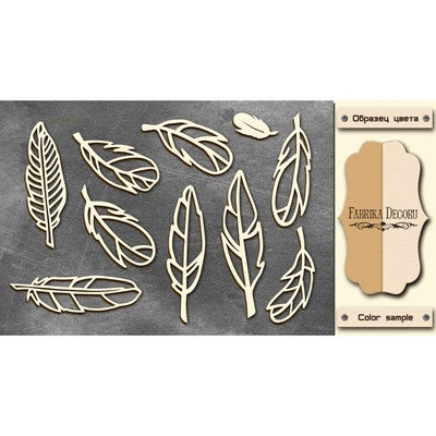 Чипборд Фабрика Декору - Пірʼїнки 2, колір молочний, крафт