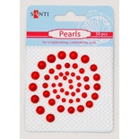 Набір перлин самоклейних червоних, 50 шт., ТМ Santi