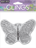 Резиновый штамп Hero Arts - Newsprint Butterfly, c оснасткой