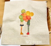 Картинки на кульці - Парочка з кульками, арт.055, 20x20см