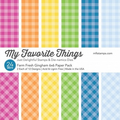 Набор бумаги My Favorite Things - Farm Fresh Gingham Paper Pack, размер 15х15 см, 24 листа.