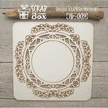Чипборд ScrapBox - Рамка кругла ажурний декоративний листяний орнамент