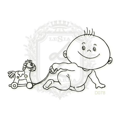 Акриловий штамп Lesia Zgharda дитина з іграшкою D078, розмір 6,7x4,1 см
