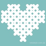 Чипборд від Вензелик - Сердечко вишите маленьке, розмір: 31*36 мм