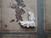 Гипсовое украшение - Уголок с сердечком маленький, 2х2см