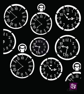Трафарет для создания фона от Prima -  Stencil - Clocks
