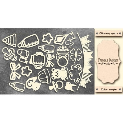Набор чипбордов TM Fabrika Decoru  Мамины сокровища - Элементы, FDCH-329, цвет молочный
