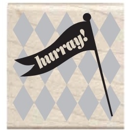 Гумовий штамп Studio G - Hooray Прапорець, 5x5см, на деревʼяному блоці