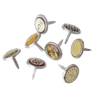 Набор брадсов с серебряной окантовкой №2, цвета - рандомные, 20 шт