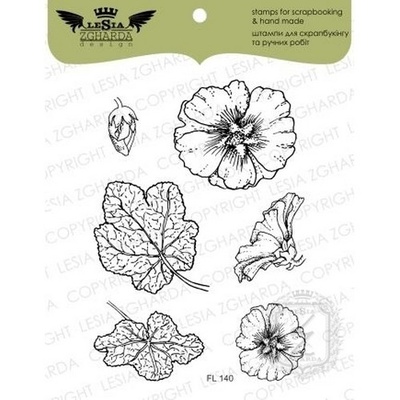 Набір акрилових штампів Lesia Zgharda FL140 Мальва, 6 шт
