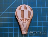 Деревʼяна прикраса від Вензелик - Повітряна куля 02, фанера товщиною 4 мм