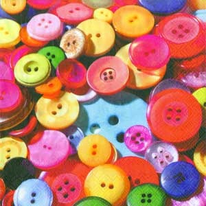 Серветка для декупажу "Ґудзики", розмір: 33x33см