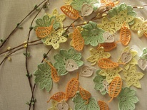 Затишний декор від LESHCHENKO - В’язані ажурні листочки у Набірі "Autumn/ восени", 4 шт.