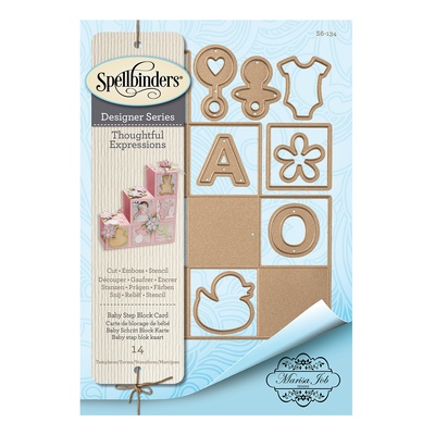 Ножі від Spellbinders — Shapeabilities Baby Step Block Card Etched Dies Thoughtful Expressions by Marisa Job
