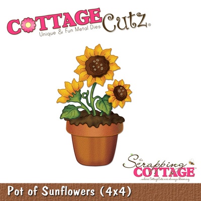 Ніж для вирубки CottageCutz - Pot of Sunflowers, 10x10 см