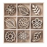 Набір деревʼяних прикрас dpCraft (Dalprint) - Leaves, 45шт.