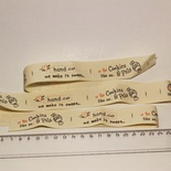 Стрічка від Thailand - Pink Happy Handmade Print Cotton Ribbon Label String, 1 метр