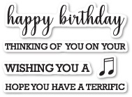 Набір штампів від Memory Box - Birthday Sentiments, 5шт.ук