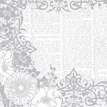 Аркуш паперу HOTP - Color Me Silver Flowers and Words - для роботи в техніці резист, 30x30 см