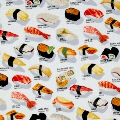 Тканина 100% бавовна - Суші, 45x55см