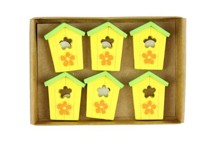 Набір полімерних прикрас від Scrapberry - Шпаківняи, 8 шт