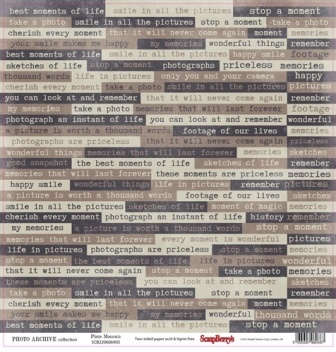 Бумага двусторонняя для скрапбукинга от ScrapBerry's - Фотоархив - Моменты, 30,5х30,5 см