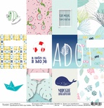 Лист бумаги для скрапбукинга от Polkadot - "Карточки" из коллекции "Глубокое синее море"